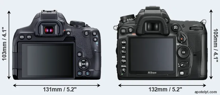 Comparison 850D or D7000 rear