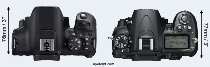 Compare 850D versus D7000 top