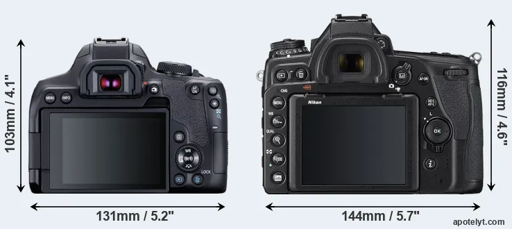Comparison 850D or D780 rear