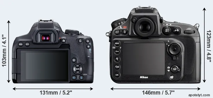 Comparison 850D or D800E rear