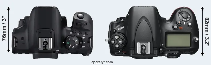 Compare 850D versus D800E top