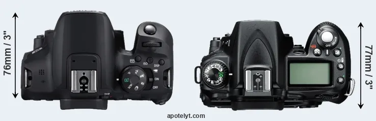 Compare 850D versus D90 top