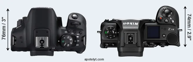 Compare 850D versus Z6 III top