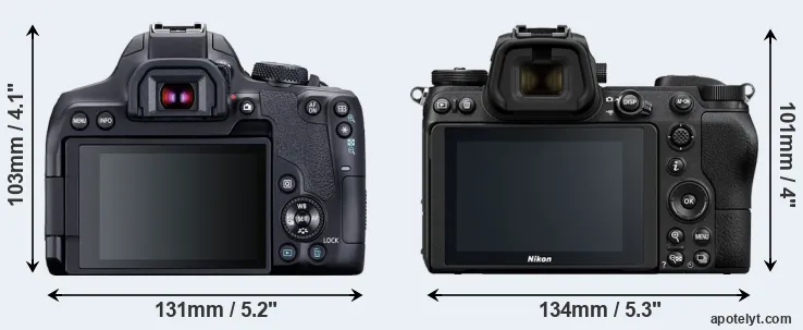 Comparison 850D or Z6 rear