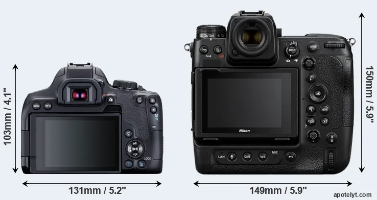 Comparison 850D or Z9 rear