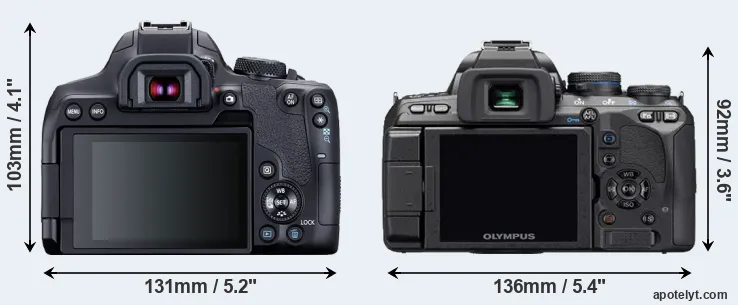 Comparison 850D or E-510 rear