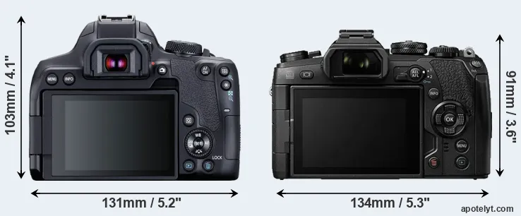 Comparison 850D or E-M1 II rear