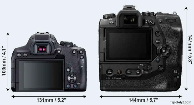 Comparison 850D or E-M1X rear
