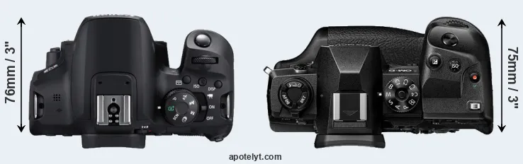 Compare 850D versus E-M1X top