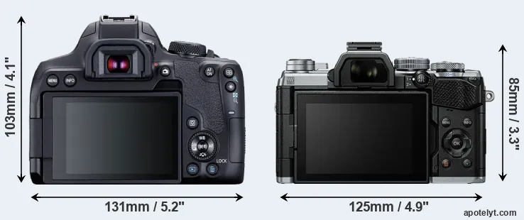Comparison 850D or E-M5 III rear