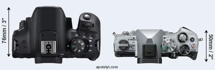 Compare 850D versus E-M5 III top