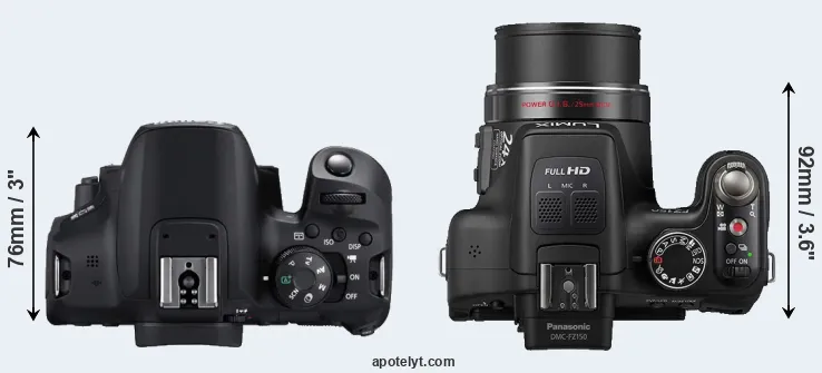 Compare 850D versus FZ150 top