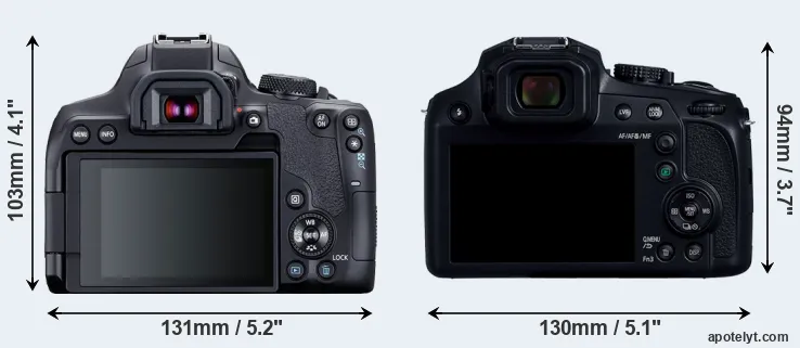 Comparison 850D or FZ82D rear