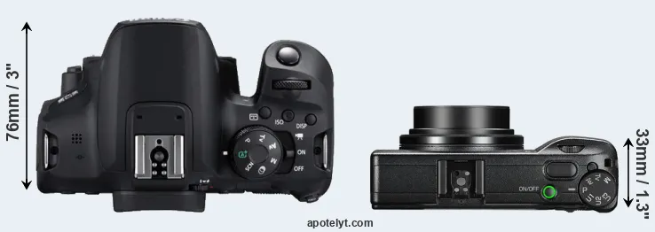Compare 850D versus GR III top