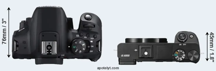 Compare 850D versus A6000 top