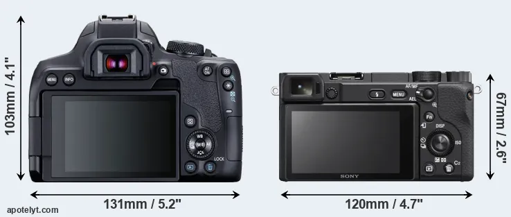 Comparison 850D or A6400 rear