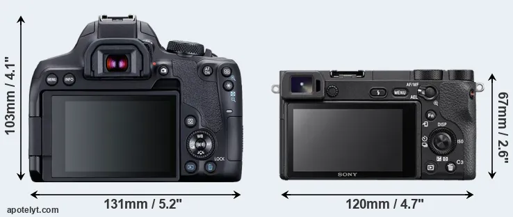 Comparison 850D or A6500 rear