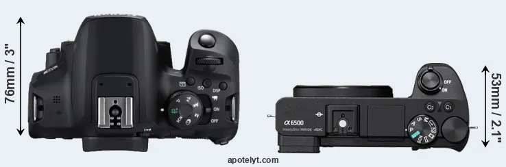 Compare 850D versus A6500 top