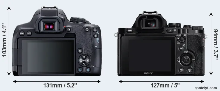 Comparison 850D or A7 rear