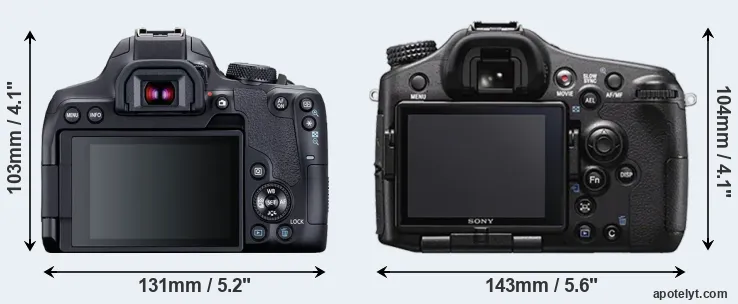 Comparison 850D or A77 II rear