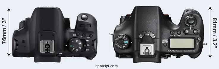 Compare 850D versus A77 II top