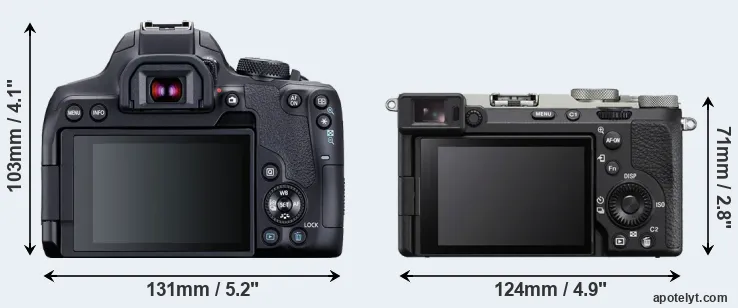 Comparison 850D or A7C II rear