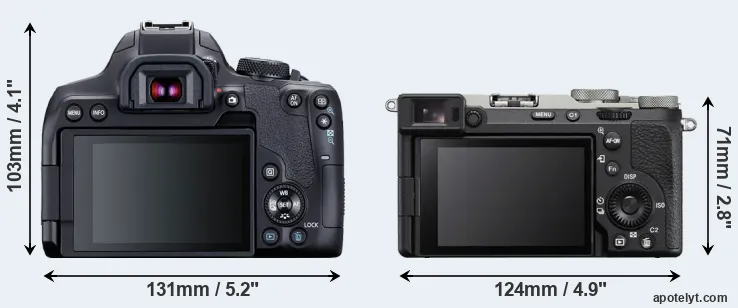 Comparison 850D or A7C R rear