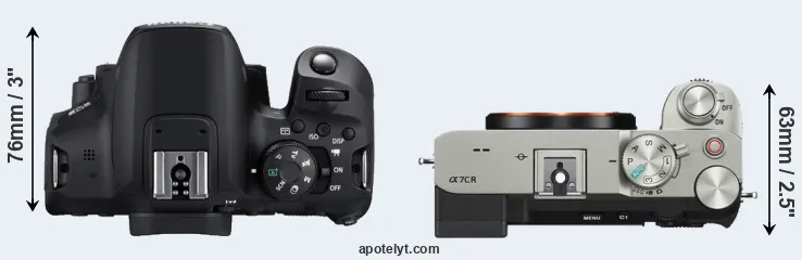 Compare 850D versus A7C R top