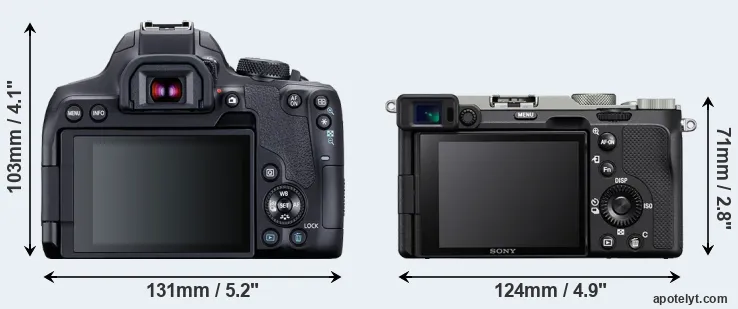 Comparison 850D or A7C rear