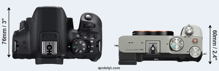 Compare 850D versus A7C top