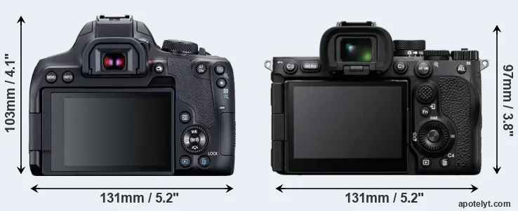 Comparison 850D or A7R V rear