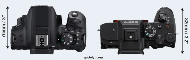 Compare 850D versus A7R V top