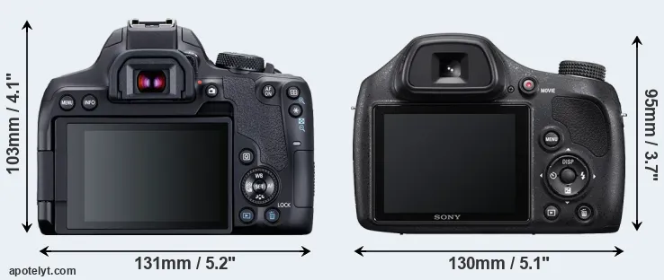 Comparison 850D or H400 rear