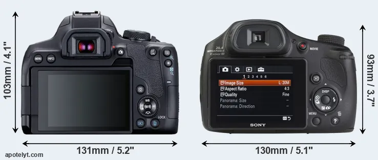 Comparison 850D or HX350 rear