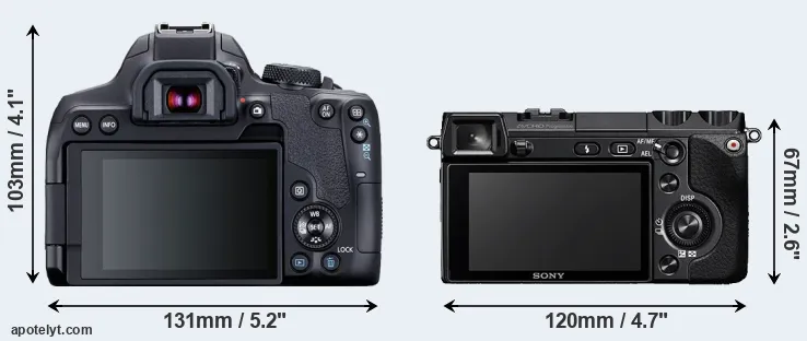 Comparison 850D or NEX-7 rear