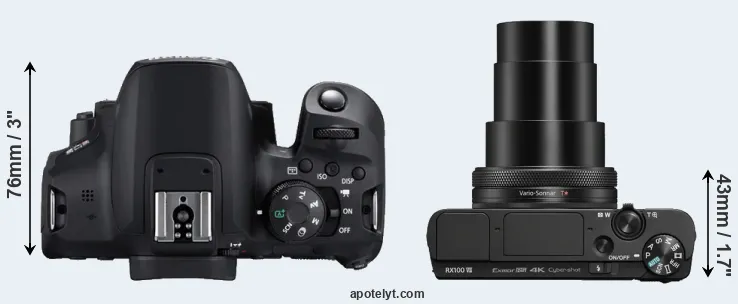 Compare 850D versus RX100 VII top