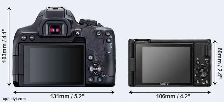 Comparison 850D or ZV-1F rear