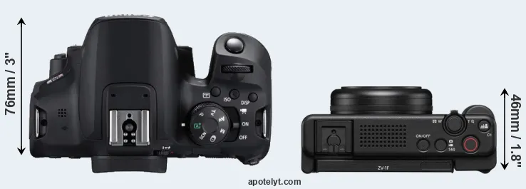 Compare 850D versus ZV-1F top