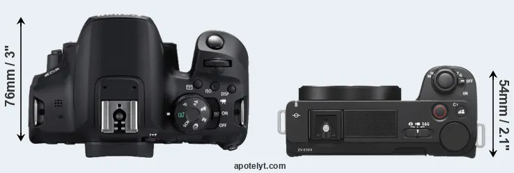 Compare 850D versus ZV-E10 II top