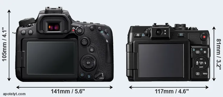 Comparison 90D or G1X rear