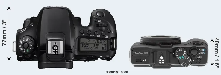 Compare 90D versus G16 top