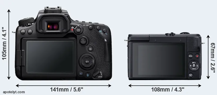 Comparison 90D or M200 rear