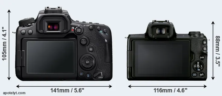 Comparison 90D or M50 Mark II rear