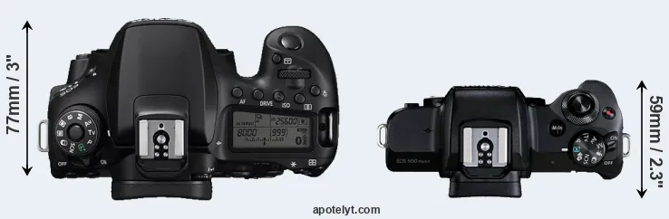 Compare 90D versus M50 Mark II top