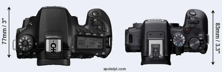 Compare 90D versus R10 top