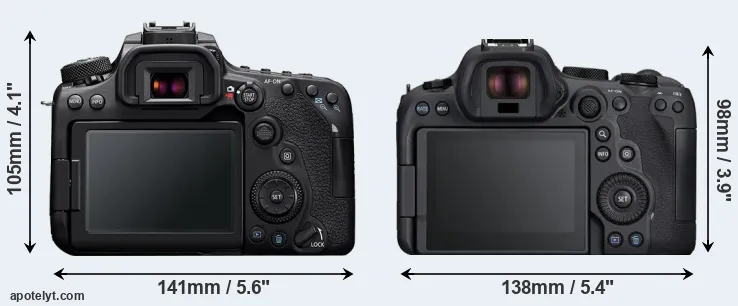 Comparison 90D or R6 Mark II rear