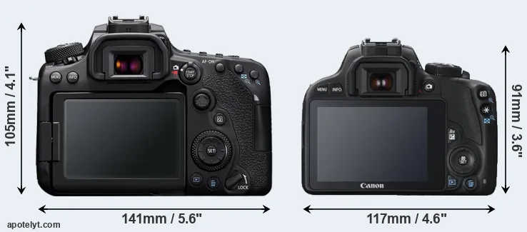 Comparison 90D or SL1 rear