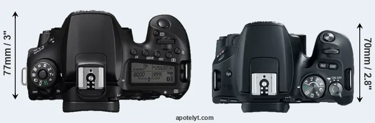 Compare 90D versus SL2 top