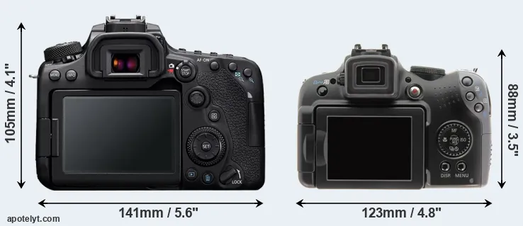 Comparison 90D or SX10 rear