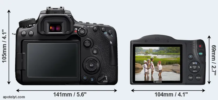 Comparison 90D or SX430 rear